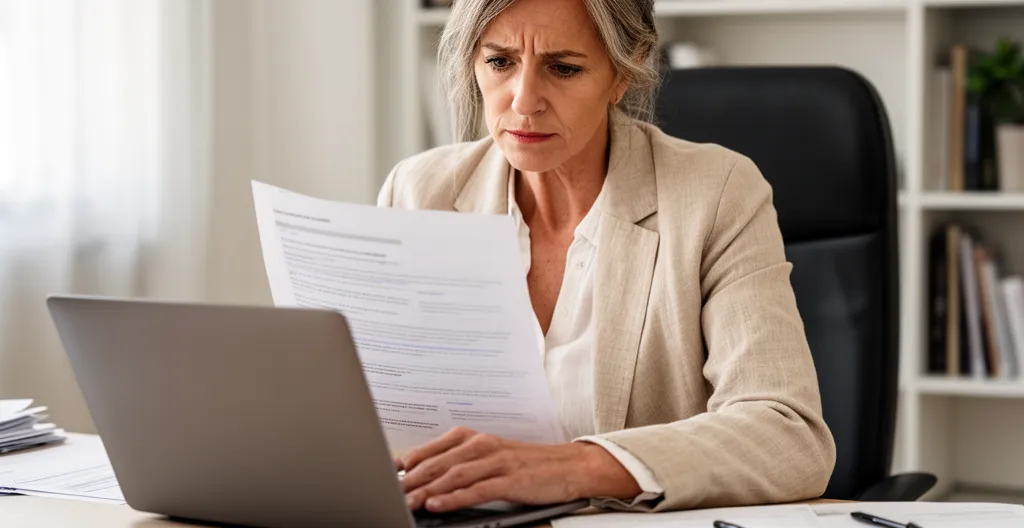 Responsable d'entreprise vérifiant l'éligibilité au Tarif Vert sur une facture électrique